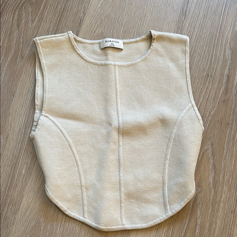 Babaton Sculpt Cream Sleeveless Top